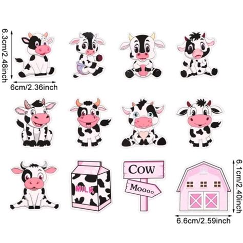 Cute Cow Cupcake Toppers Piece Pretty Party Shop