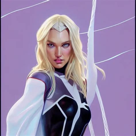 Blonde Candice Swanepoel As Spider Gwen Western D D Stable Diffusion