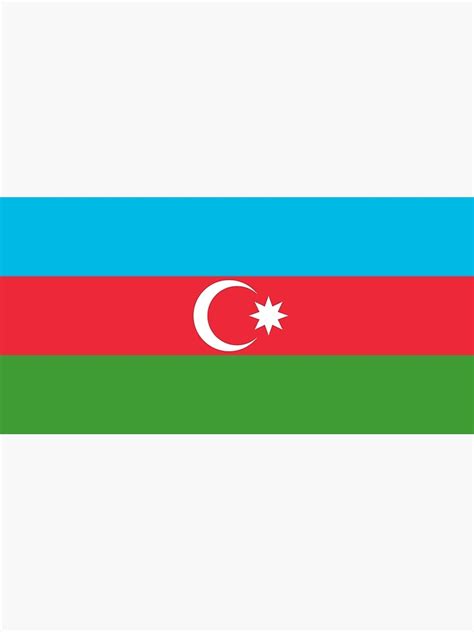 Lienzo Bandera De Azerbaiy N Azul Rojo Verde Luna Creciente De