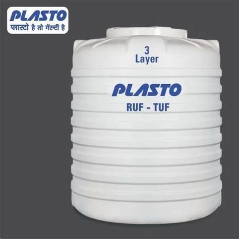 Plastic Available In White Blue Plasto Roto Moulded 3 Layer Water Tank