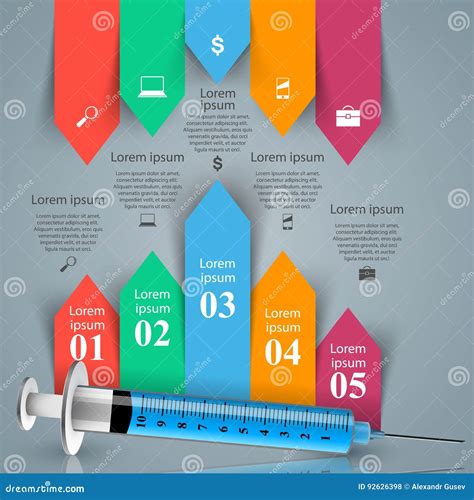 Health Syringe Icon 3d Medical Infographic Stock Vector Illustration Of Data Color 92626398