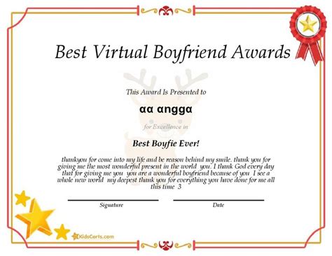 Best Virtual Boyfriend Awards Best Boyfie Ever Love You Babe Awards Print Buttons