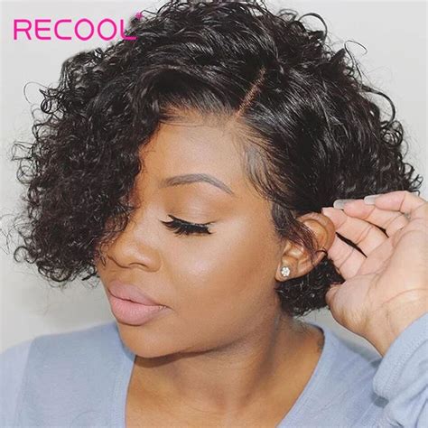 Recool Pixie Cut Wig Bob 13x4 Lace Front Human Hair Wigs Brazilian Lace