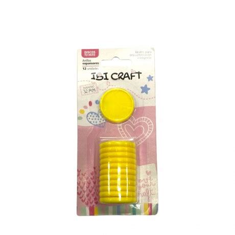 Blister c 12 Anillos de Encuadernación 32 mm Ibi Craft Amarillo