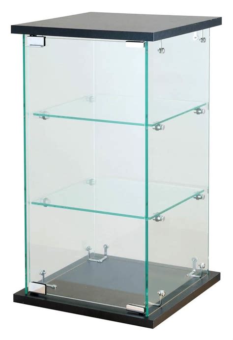 Countertop Display Case W Tempered Glass Shelves Locking Door