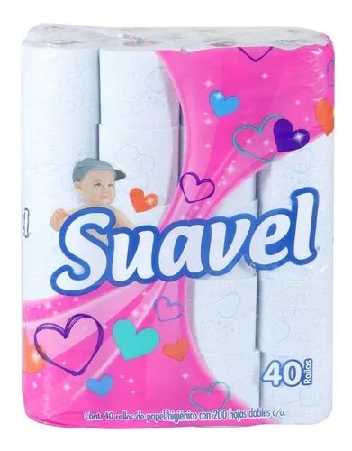 Papel Higiénico Suavel 40 Rollos De 200 Hojas Dobles