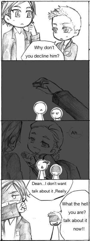 Eating P2 By Ilsama On Deviantart Supernatural Funny Supernatural Comic Supernatural Destiel