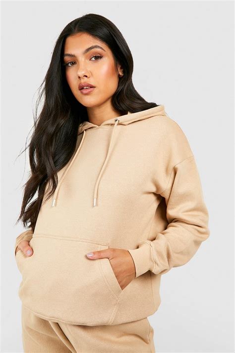 Stone Maternity Basic Hoodie Boohoo Uk