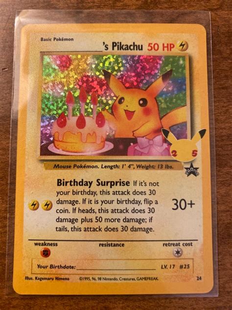 Pikachu Birthday Ungraded Pokemon Celebrations