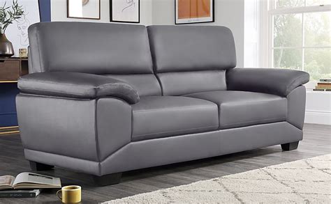 Oregon Grey Leather Seater Sofa Furniture Choice