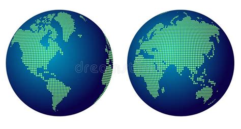 Abstract Globe Map Of The World With Green Dots Stock Vector