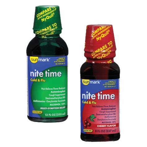 Sunmark Nite Time Cold And Flu Relief Medicine Vitality Medical