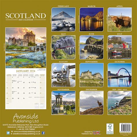 Scotland Wall Calendars 2024 Buy At