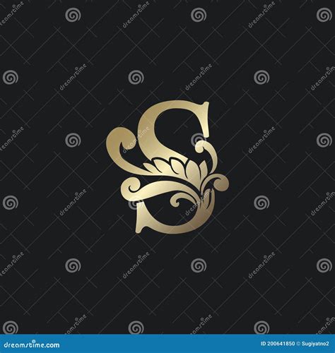 Classy Gold Letter S Luxury Decorative Initial Logo Icon Elegance