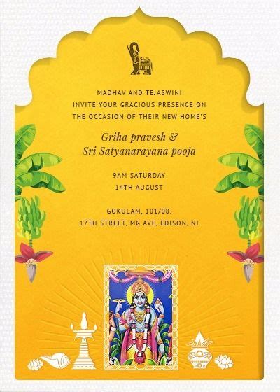 Satyanarayan Puja Invitation Matter Online Invitation Card