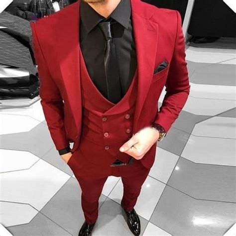 Suit For Men Red Men Suits Luxury Red Wedding Suits Wedding Etsy