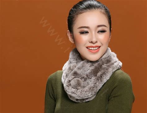 Buy Wholesale Women Fashion Knitted Rex Rabbit Fur Scarves Winter Warm