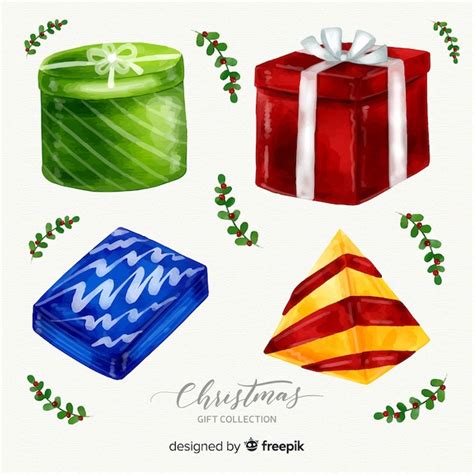 Free Vector Hand Drawn Christmas Gift Boxes Collection