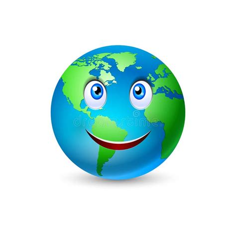 Smiling Planet Earth Stock Vector Image 61521453