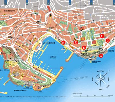 Map of Monte Carlo, Monaco