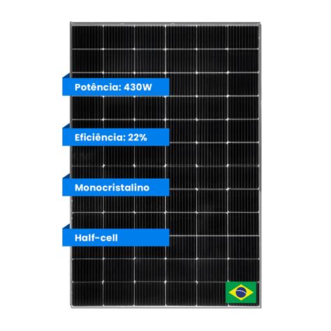 Placa Solar 430w Monocristalino Half Cell 22 Nota A Inmetro Inohouse