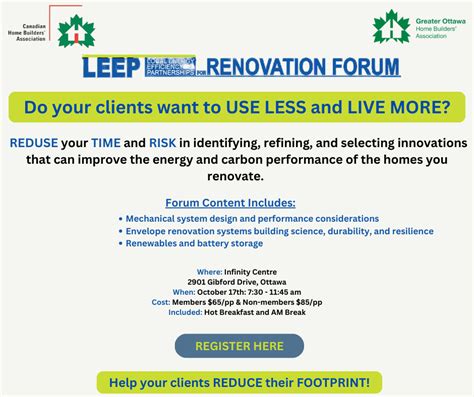 LEEP Renovation Forum Greater Ottawa Home Builders Association