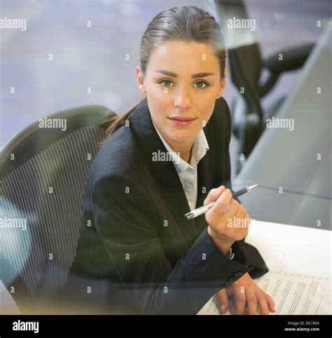 Portrait Of Confident Businesswoman Stock Photo Alamy