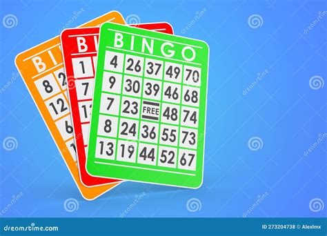 Bingo Cards On Blue Background 3d Rendering Stock Illustration