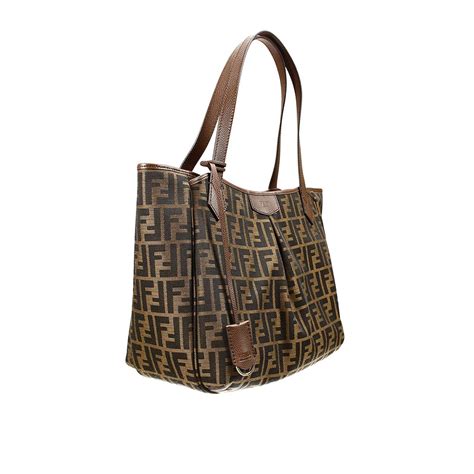 Fendi Handbag Shopping With Zip Zucca Large In Brown Lyst