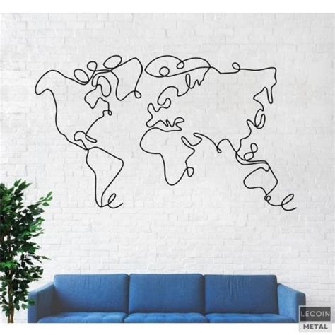 Déco Murale Mappemonde en Métal