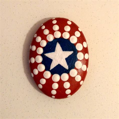 Patriotic Star Painted Rock Rock Crafts Rock Painting Art Rock