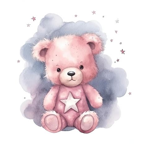 Premium Photo Cute Watercolor Teddy Bear Illustration Ai Generativexa