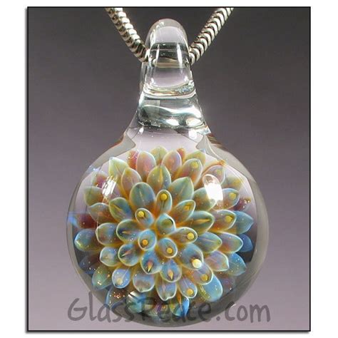 Sale Blue Glass Pendant Sea Anemone Lampwork Focal Glass Etsy Lampwork Pendant Glass