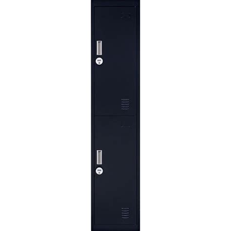 2 Door Vertical Locker Storage W4 Combination Lock Black