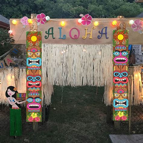 1 Par Parejas Suministros De Decoración De Fiesta Hawaiana Luau Tiki