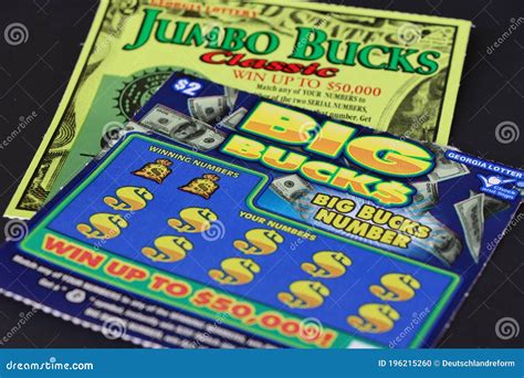 Close Up Of Georgia Lottery Big Bucks Jumbo Bucks Scratcher Editorial