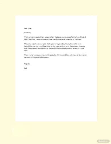 Free 45 Board Resignation Letter Samples Pdf Word Docs Pages