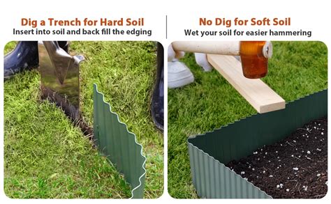 Worth Garden Wide Corrugated Galvanized Steel Landscape Lawn Edging 6