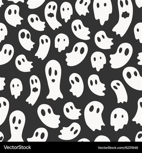 Seamless Pattern With Ghosts Royalty Free Vector Image