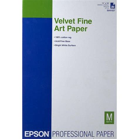 Epson Velvet Fine Art Paper 13x19" (20)