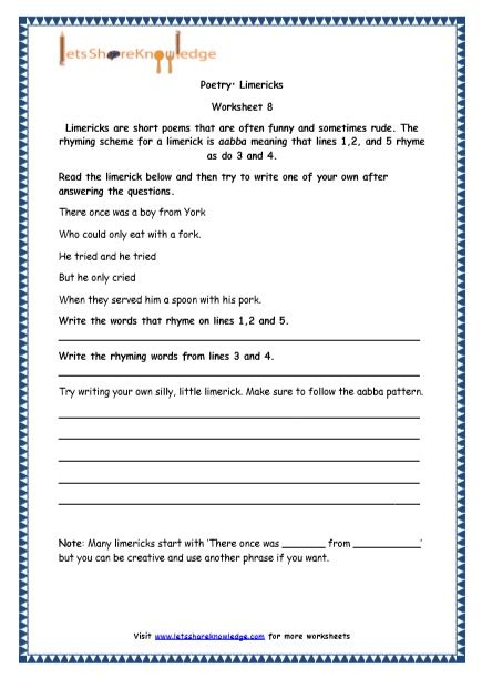 Grade 4 Poetry Worksheets Hot Sex Picture