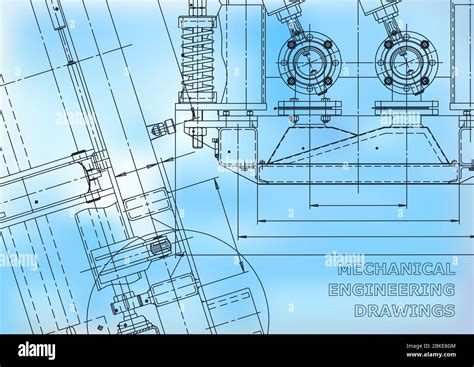 Plano Dibujos De Ingeniería Vectorial Fabricación De Instrumentos Mecánicos Antecedentes