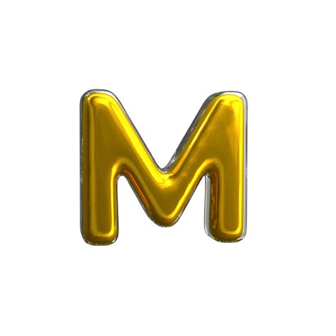 Mentale Giallo Lettera M D Rendere Png