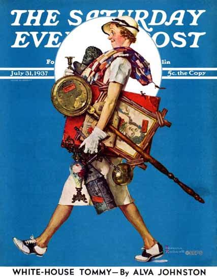 Norman Rockwell Saturday Evening Post At The Auction 1937 07 31 Mad