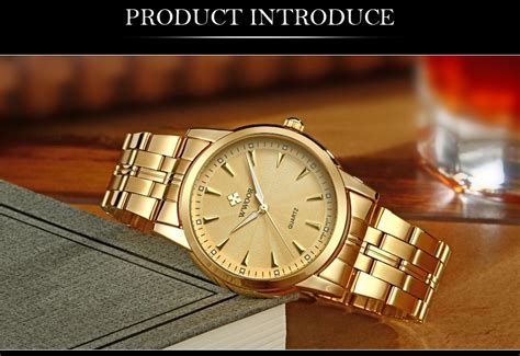 Wwoor Men Watches Luxury Brand Classic Business Gold Wristwatch Male