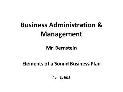 Ppt Business Administration And Management Powerpoint Presentation Id