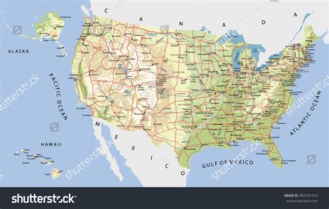 Map Of Usa With Cities And Rivers - Dulcea Konstance