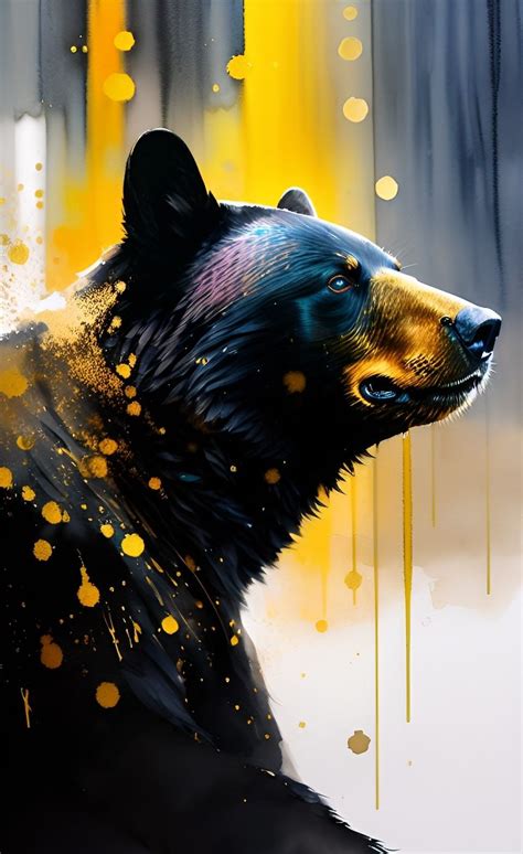Black Bear Artwork 2 In 2024 Bear Artwork Black Bears Art Bear Art