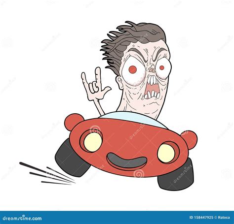 Crazy Car Driver Cartoon Vector 10241711