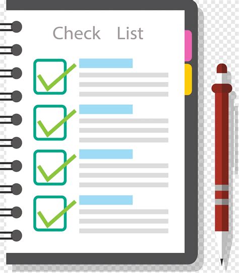 Check List And Red Click Pen Illustration Checklist Euclidean Loose